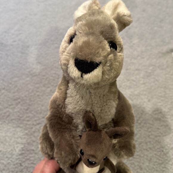 Wild Republic Kangaroo w/Joey Plush Gray Mom and Baby Stuffed Animal 13" - Picture 5 of 12
